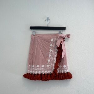 Tularosa - Stripped Wrap Skirt - Orange - Size S